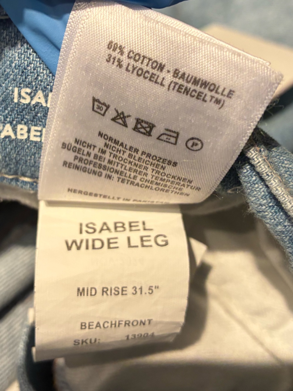 NWT DL1961 Isabel Wide Leg 31.5’ Jeans in Beachfront Size 31 - Picture 13 of 15